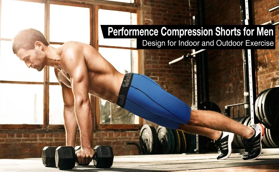 Runhit Compression Shorts Men Underwear Spandex Running Shorts Workout Athletic 3 Pack:black Grey Medium - Runhit Men