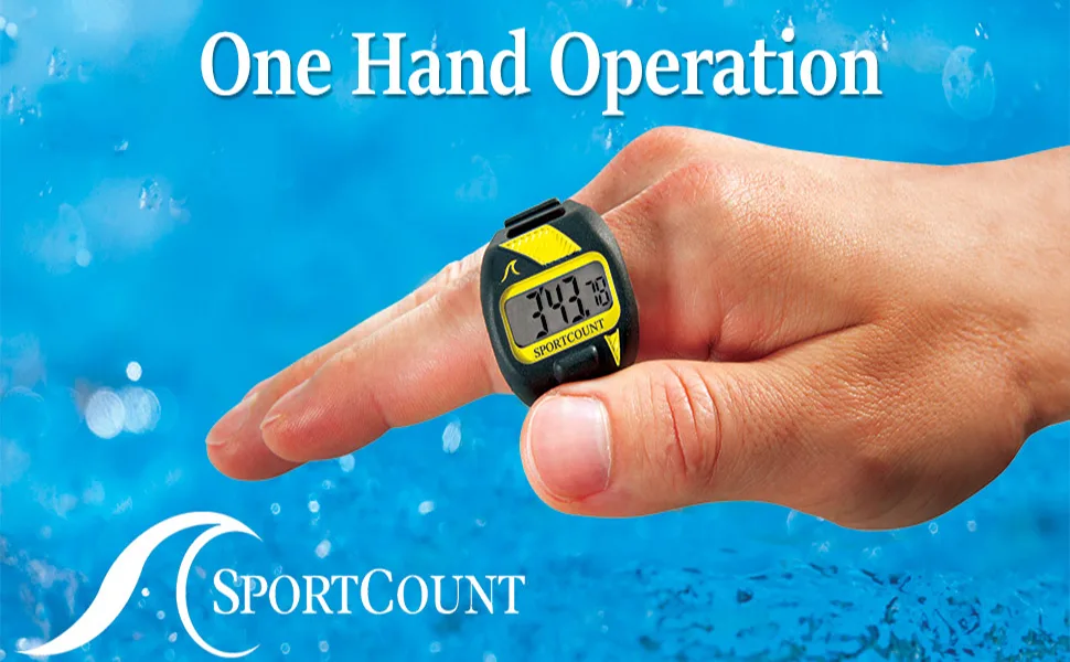 SC SPORTCOUNT Compact Stopwatch Swim Timer - Waterproof Handheld Swimming Stopwatch for Timing Competitive and Recreational Swimmers in the Pool - Compact Stopwatch Swim Timer
