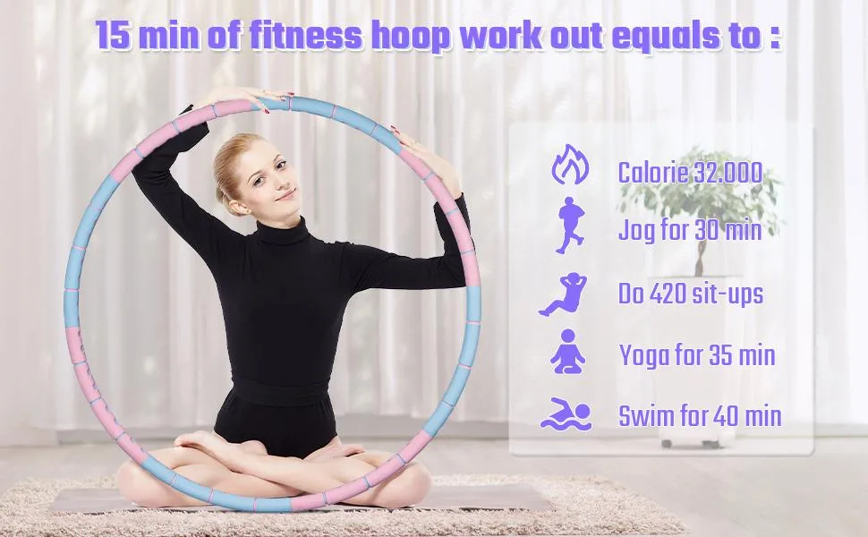 Weighted Detachable Exercise Ring, 2 to 5lb Adjustable, 8 Sections Portable for Indoor and Outdoor, Great for Adults and Beginners, by SEANCHEER - product information 4