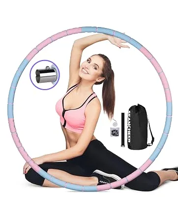 Weighted Detachable Exercise Ring, 2 to 5lb Adjustable, 8 Sections Portable for Indoor and Outdoor, Great for Adults and Beginners, by SEANCHEER - VACUUM