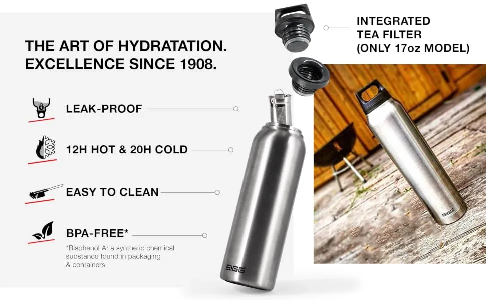 SIGG - Insulated Water Bottle - Thermo Flask Hot & Cold - Leakproof - BPA Free - 18/8 Stainless Steel - 17 Oz 17 oz Multicolor - sigg