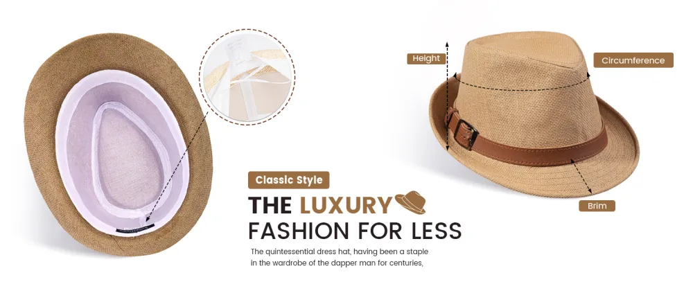Simplicity Panama Style Trilby Fedora Straw Sun Hat with Leather Belt Light Pink Large-X-Large - product information 24