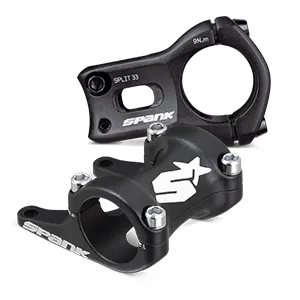 Spank Spoon 350 Stem,Black,45mm Chamfered bar clamp, Ultra-Short Stack Height, Bicycle Stem, Ideal for ASTM 5, All Mountain, Enduro, Trail, Free Ride, DJ, E-Bike Black 45mm - Spank Stems
