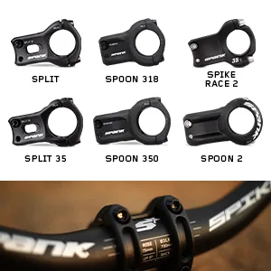 Spank Spoon 350 Stem,Black,45mm Chamfered bar clamp, Ultra-Short Stack Height, Bicycle Stem, Ideal for ASTM 5, All Mountain, Enduro, Trail, Free Ride, DJ, E-Bike Black 45mm - Spank Stems