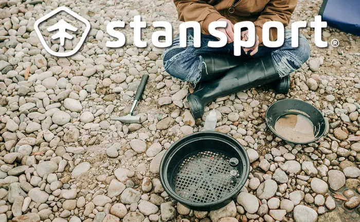 Stansport Gold Panning Classifier, Black, 13.1" L x 13.1" W x 3.35" H - gold panning classifier sifter
