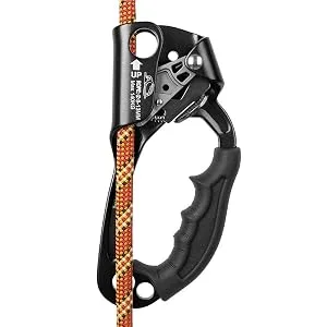 SZCQ SRT Climbing Hand Ascender Aviation Light Alloy Mountaineering Rock Ergonomic Rappelling Gear Equipment Left Handled Ascender Arborist Tree Climber Rigging Black Right Hand - Size