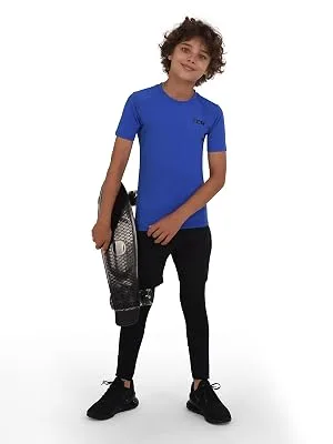 TCA Boys' HyperFusion Compression Base Layer Top Short Sleeve Under Shirt White 12-14 Years - hf ss boys