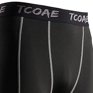 TCOAE Boys Compression Pants Running Workout Tummy Control Sports Leggings Baselayer Tights Youth Compression Leggings Black / Black Small - Powerful Compression Panels More Tense