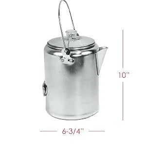 Texsport Aluminum 9 Cup Percolator Coffee Maker for Outdoor Camping - 13210 20 Cup percolator aluminum camp camping outdoors