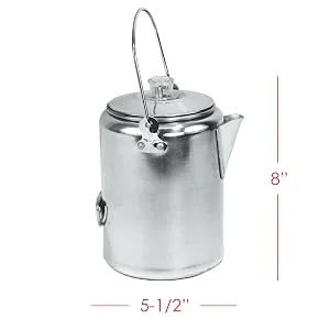 Texsport Aluminum 9 Cup Percolator Coffee Maker for Outdoor Camping - aluminum coffee maker coffee pot outdoors camping