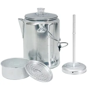 Texsport Aluminum 9 Cup Percolator Coffee Maker for Outdoor Camping - percolator