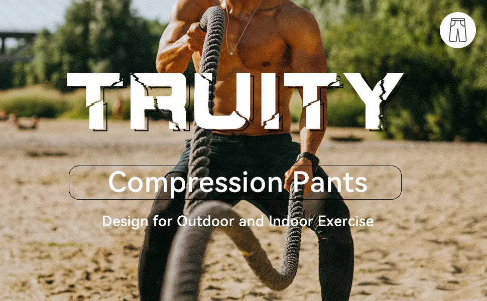 Truity Men's Compression Pants Dry fit Tights Baselayer Leggings Cycling Yoga Pants with Reflective Strip Gray Medium - Mens Compression Pants