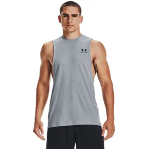 Under Armour Men's Sportstyle Left Chest Cut-off T-shirt Black (001)/Black Small - product information 1
