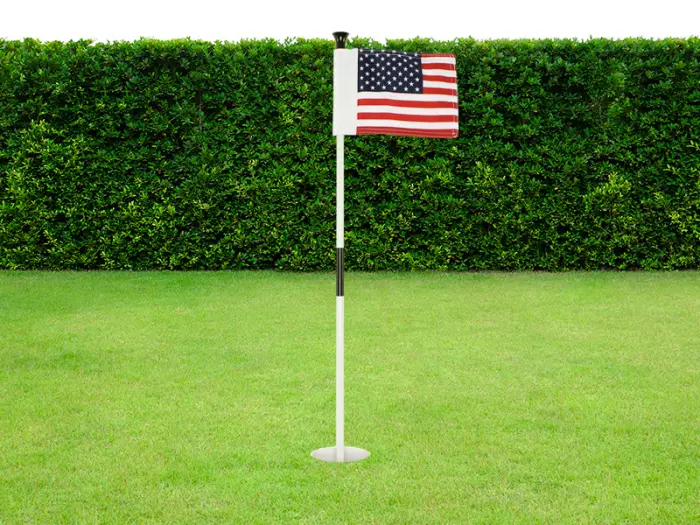 WATSY USA Golf Flagstick Practice Mini Putting Green Flags For Backyard Outdoor Patio Home Training Mini Golf Flag Kit Combo With Putting Hole Cup Portable 2-Section Design - USA Set of 1 - chip and stick golf game mini golf course putting cup putting green flags backyard putting green kit
