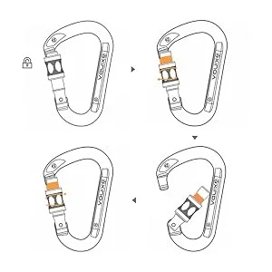 XINDA Screwgate Locking Carabiner Clip - Professional Rock Climbing Carabiner Screw Lock,Heavy Duty Carabiners for Climbing,Mountaineer,Hammock,Camping,Outdoor Equipment 5 pcs Gray - screwgate climbing carabiner