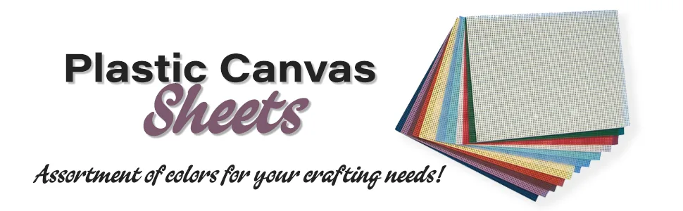 Plastic Canvas Sheets 10-1/2" x 13-1/2" - Assorted (Pack of 12) - colored plastic canvas sheets plastic canvas needlepoint plastic craft mesh needlepoint plastic mesh