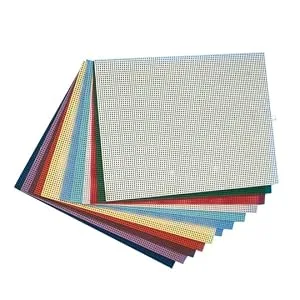 Plastic Canvas Sheets 10-1/2" x 13-1/2" - Assorted (Pack of 12) - cross stitch plastic cross stitch plastic grid plastic canvas 7 mesh plastic craft screen plastic ne