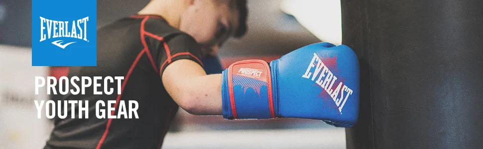 Everlast Prospect Youth Training Gloves, Blue, red - Youth Chris