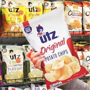Utz Old Fashioned Pretzel Rods  27 oz. Barrel  Thick, Crunchy Pretzel Rod, Perfect for Dipping and Snacks, Zero Cholesterol Snack Food - Utz Original Potato Chips