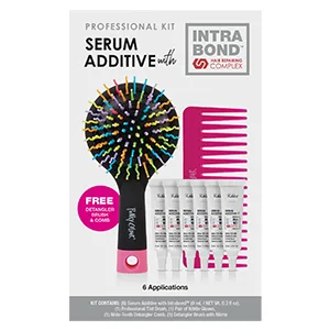 Punky Professional Kit Serum Additive with Intrabond Hair Repairing Complex, w/Free Detangler Brush & Comb, 6 Applications - Punky Intrabond Serum Pro Kit - FREE Detangler Brush & Comb