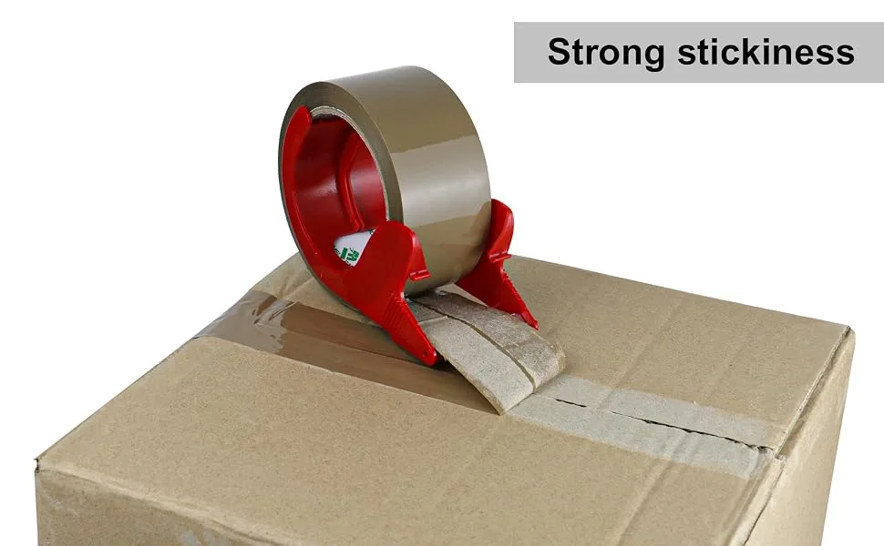 BOMEI PACK Brown Packing Tape Refills, Heavy Duty 12Rolls with 1 Dispenser for Packaging, Shipping and Moving, 2.4Mil 1.88 Inch x 60 Yard - Brown tape
