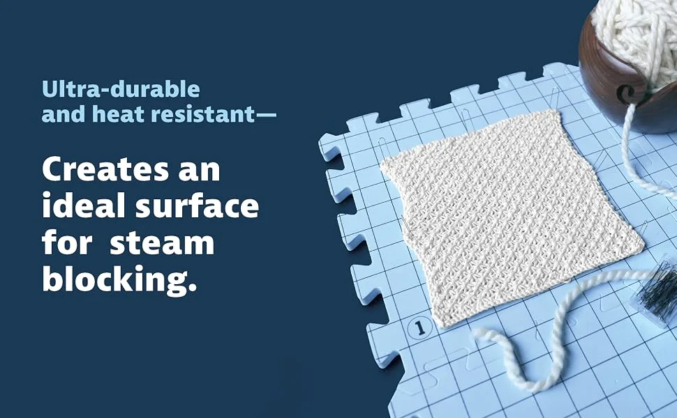 Cheers to Ewe! Foam Knitting Block Mat, Grid Blocking for Knitting Accuracy and Crochet,  Inch Thick with 1 Inch Grid, Pack of 9 - pin blanket loom baby kits wool square quilt craft puzzle kids wood wire block needlepoint