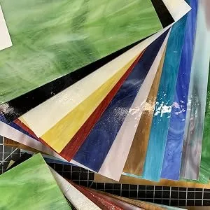 10 Sheets Spectrum & Wissmach Sheets for Stained Glass and Mosaic Works by Sun and Moon Stained Glass - Good Colors