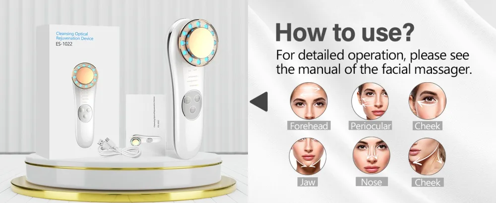 Aikertec Face Massager Electric,7 in 1 Anti-Aging High Frequency Facial Machine,Galvanic Facial Massager Machine - high frequency facial machine