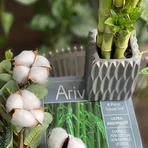 Ariv Towels - Bath Towels Set - Premium Bamboo Cotton Bath Towels - Ultra Absorbent, Soft Feel, Large and Quick Drying 30" X 52" (Grey) - Towel Set of 4 - Easy Care