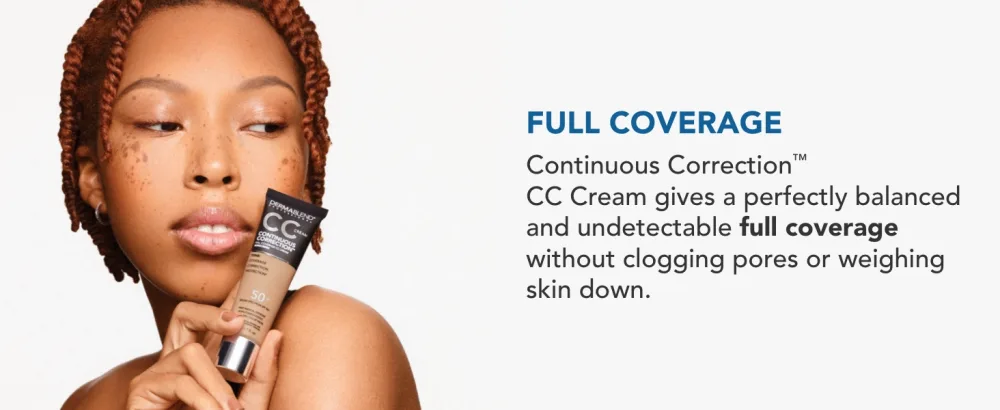 Dermablend Continuous Correction Tone-Evening CC Cream Foundation SPF 50+, Full Coverage Foundation Makeup & Color Corrector, Oil-Free 35N LIGHT TO MEDIUM - CC Cream Coverage