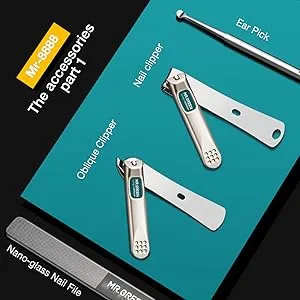 MR.GREEN Manicure Sets Pedicure Kits Stainless Steel Nail Clipper Personal Care Tools with PU Leather Case ( Green) - 8888-300-2