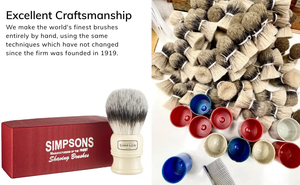 Alexander Simpson Trafalgar Synthetic Shaving Brush - Simpson Shaving Brushes - Faux Ivory Handle (T3) - product information 3
