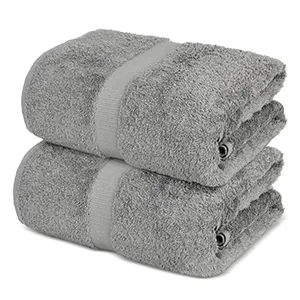 Towel Bazaar Premium Turkish Cotton Super Soft and Absorbent Towels (2-Piece Bath Sheet Towel, Gray) Gray 2-Piece 35'' x 70'' Bath Sheet Towels - product information 1