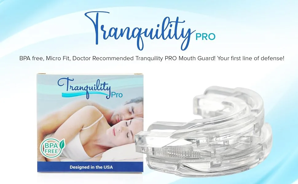 Tranquility PRO 2.0 Anti-Snoring Mouth Guard - Adjustable Mouthpiece - Night Time Teeth Mouthguard & Sleeping Bite Guard for Bruxism and Stop Snoring - Custom Molding & Adjustability - product information 1