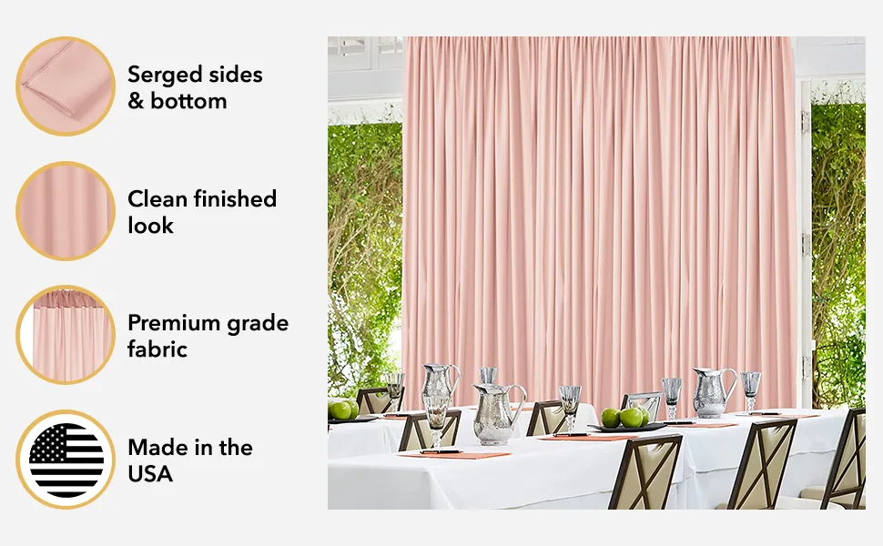 AK TRADING CO. 10 feet x 10 feet Polyester Backdrop Drapes Curtains Panels with Rod Pockets - Wedding Ceremony Party Home Window Decorations - Black - Create a clean and modern backdrop for your next big event with our curtains.