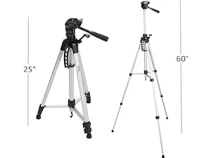 Amazon Basics 60-Inch Lightweight Tripod with Bag 60-Inch Tripod Only - Amazon Basics camera tripod with adjustable 25 to 60 Inch height