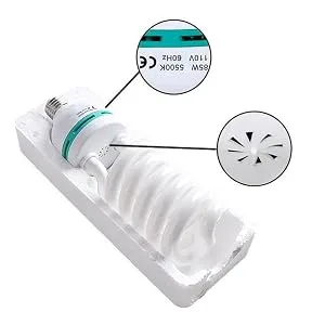 Aqirui 2 x 85W Light Bulb 5500K CFL Daylight Spiral Softbox Bulb in E27 Socket for Photography Photo Video Studio Lighting 2 Pack - product information 3