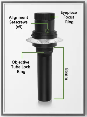 Astromania Polar Alignment Scope for EQ-5, Black - for Both Northern and Southern Hemispheres Eyepiece Focus Adjustment to Achieve Sharp Focus on Reticle - scope2