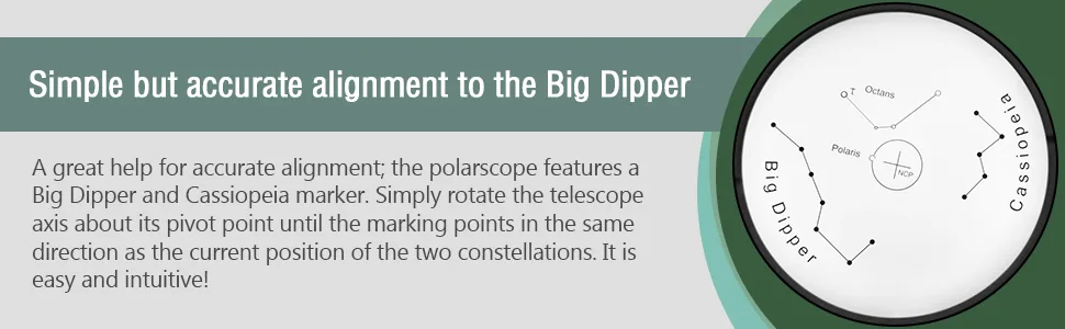 Astromania Polar Alignment Scope for EQ-5, Black - for Both Northern and Southern Hemispheres Eyepiece Focus Adjustment to Achieve Sharp Focus on Reticle - scope8