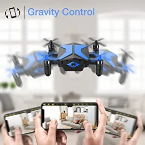 Drone for Kids - Drones with Camera for Kids, AR Game Mode RC Mini Drone w App Gravity Voice Control Trajectory Flight Altitude Hold 360Flip Kids Drone Foldable and Portable-Blue Clear Blue - product information 10