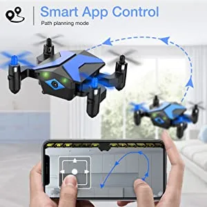 Drone for Kids - Drones with Camera for Kids, AR Game Mode RC Mini Drone w App Gravity Voice Control Trajectory Flight Altitude Hold 360Flip Kids Drone Foldable and Portable-Blue Clear Blue - product information 11