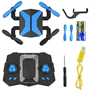 Drone for Kids - Drones with Camera for Kids, AR Game Mode RC Mini Drone w App Gravity Voice Control Trajectory Flight Altitude Hold 360Flip Kids Drone Foldable and Portable-Blue Clear Blue - product information 12
