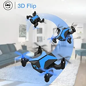 Drone for Kids - Drones with Camera for Kids, AR Game Mode RC Mini Drone w App Gravity Voice Control Trajectory Flight Altitude Hold 360Flip Kids Drone Foldable and Portable-Blue Clear Blue - product information 4