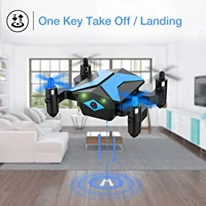 Drone for Kids - Drones with Camera for Kids, AR Game Mode RC Mini Drone w App Gravity Voice Control Trajectory Flight Altitude Hold 360Flip Kids Drone Foldable and Portable-Blue Clear Blue - product information 6