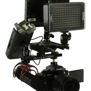 16 Inch Cold Shoe Extension Bracket - Dual Sided Camera Flash Mount with D-Flashner Adapter by Cam Caddie - Black 16-inch Black - Cam caddie flashner flash shoe extension kit accessory mount hot cold shoe mount bracket