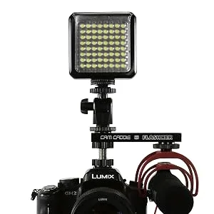 16 Inch Cold Shoe Extension Bracket - Dual Sided Camera Flash Mount with D-Flashner Adapter by Cam Caddie - Black 16-inch Black - flash shoe adapter converter accessory mount bracket extension multiple sony alpha a9 a7 III a7r ttl