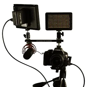 16 Inch Cold Shoe Extension Bracket - Dual Sided Camera Flash Mount with D-Flashner Adapter by Cam Caddie - Black 16-inch Black - product information 10