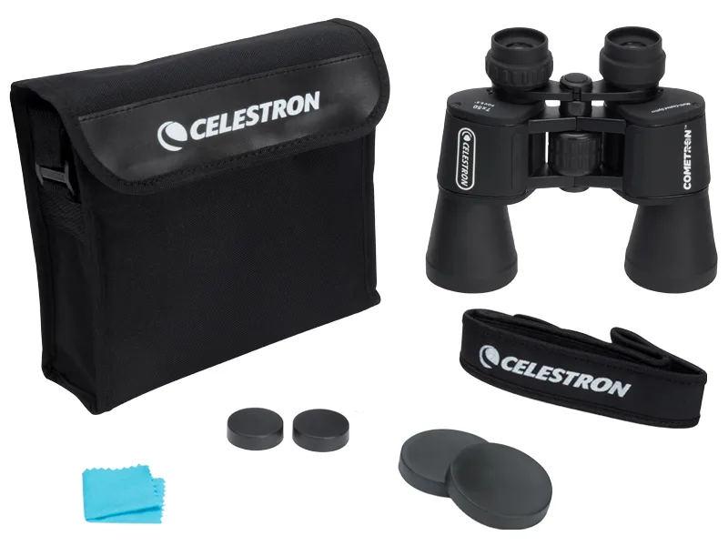 Celestron - Cometron 7x50 Bincoulars - Beginner Astronomy Binoculars - Large 50mm Objective Lenses - Wide Field of View 7x Magnification Cometron Binoculars - Better Viewing