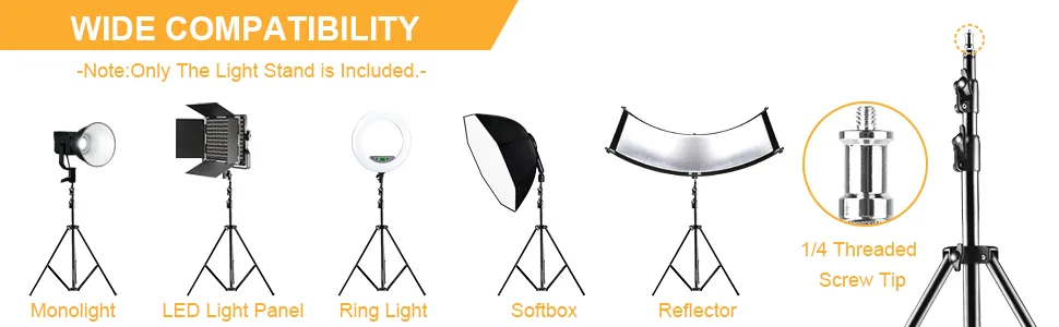 EMART Heavy Duty Light Stand 6.5ft, Spring Cushioned, Aluminum Alloy Construction, Photo Video Studio Tripod Stand for Photography Lighting, Softbox, Flash (1 Pack) 6.5ft 1 Pack - heavy duty light stand