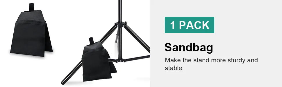 Lidlife T-Shape Backdrop Stand Kit,6.5x5ft Adjustable Photo Background Backdrop Stand with 4 Spring Clamps and Sandbag for Photography Video Studio - Nylon Sandbag & Carrying Bag X 1